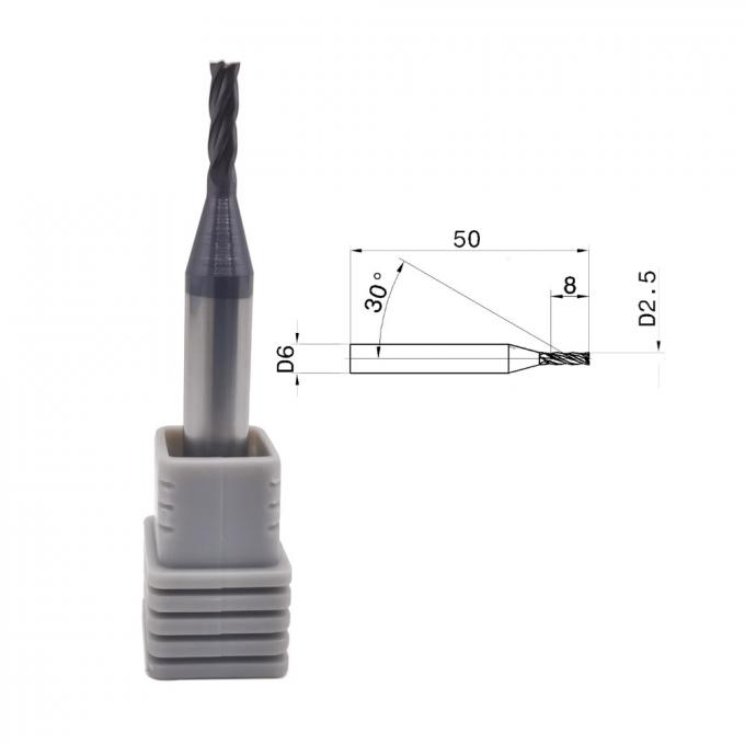 Carburo cementato Endmill della flauto 65HRC 4 per la lega di titanio